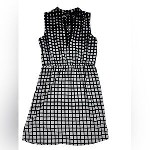 XOXO Black and White Checkered Midi Dress